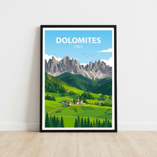Dolomiten italien reise poster - dolomiten,