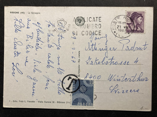 Italien 1967 ferienkarte - italien,